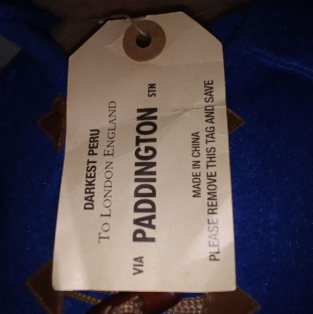 Beverly Hills Paddington Bear Plush Blue Coat, Suitcase and Tag 18" Tall 2022 - Picture 9 of 11